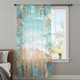 thumbnail image 3 of Ocean Coastal Sheer Curtains 54 Inches Long, Summer Nautical Beach Coral Starfish Light Filering Curtains, Breathable Simi Curtain Privacy Drapes for Kitchen Bathroom Small Window Treatment, 3 of 9