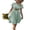 Green, variant on Women's Summer Gingham Button Down Tunic Dresses Casual V Neck Short Sleeve Dress Loose Flowy Shirt Dress Midi A-line Dress