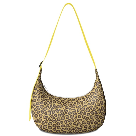 Romantic Leopard Pattern Crescent Crossbody Bag for Women Cute Cheetah Print Shoulder Bag with Adjustable Strap Modern Animal Print Purse for Unisex Everyday Use