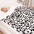 thumbnail image 3 of Teler White Cow Print Fleece Throw, 40 in x 60 in, 3 of 7
