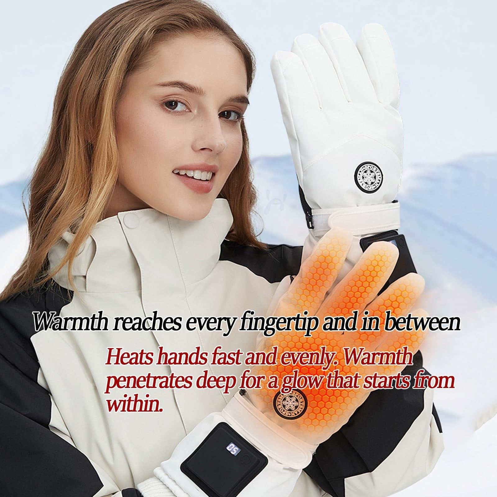 Chuancc Men's USB Rechargeable Battery Powered Heated Biker Gloves - Windproof Waterproof Thermal Gloves for Driving & Adventures Black One Size