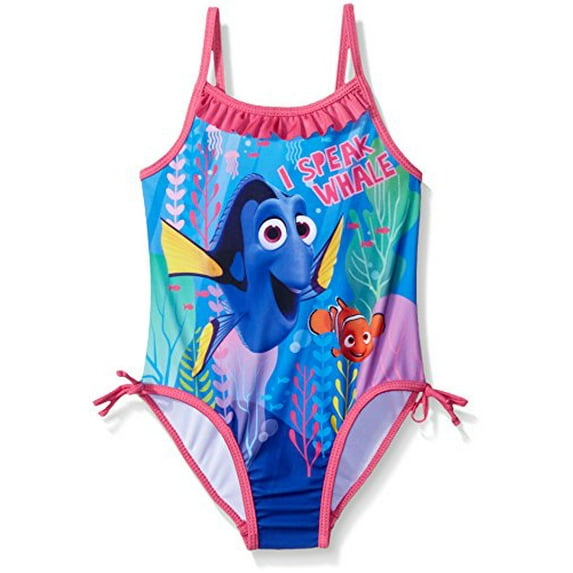 Disney Little Girls' Toddler Finding Dory Swimsuit, Pink/Blue, 2T