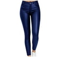 thumbnail image 2 of Pxiakgy Faux Leather Leggings for Women, Black Stretch Leather Pants Ultra Stretch Comfy Pants Colored Mid-Rise Skinny Jean Jegging Women Workout Out Pant Trouser Leggings Fitness High Waist Pants So, 2 of 7