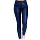 thumbnail image 1 of Pantalones deportivos de cintura alta para mujer: color liso, detalle de botones, poliéster; leggings para entrenar/adelgazar, 1 of 7