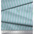 thumbnail image 3 of Soimoi Green Cotton Voile Fabric Dot & Fox Stripe Decor Fabric Printed Yard 42 Inch Wide, 3 of 3
