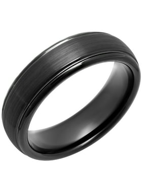 Mens Wedding Bands Men S Black Ip Tungsten 6mm Domed Wedding Band Mens Ring