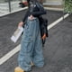 thumbnail image 4 of Odeerbi 8-16 Años Niñas Cargo Jeans Athletic Deportes Pantalones Vaqueros Pierna Ancha Color Sólido Cintura Media Suelta Ropa de Trabajo Pantalones Con Bolsillo, 4 of 7