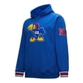 thumbnail image 2 of Men's Mitchell & Ness Royal Kansas Jayhawks Chainstich Fleece Pullover Hoodie, 2 of 5