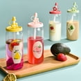 thumbnail image 3 of Drinking Glass with Lid, Driking Straw and Flower Straw Cover Cap - 16 Oz Can Shaped Glass Cups Beer, Ice Coffee Glasses Cute Tumbler Cup for Soda Boba Tea Cocktail, 3 of 9