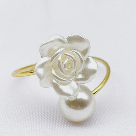 Raindrops  2 Pcs Napkin Buckle Holder Party Bridal Napkins Ring Banquet White