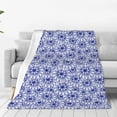 thumbnail image 1 of Balery Blue And White Flowers Manta de Felpa Suave y Acogedora – Cobija de Franela Aterciopelada para Cama, Lavable y Cálida para Sofá, Mascotas, Transpirable-60"x50", 1 of 7