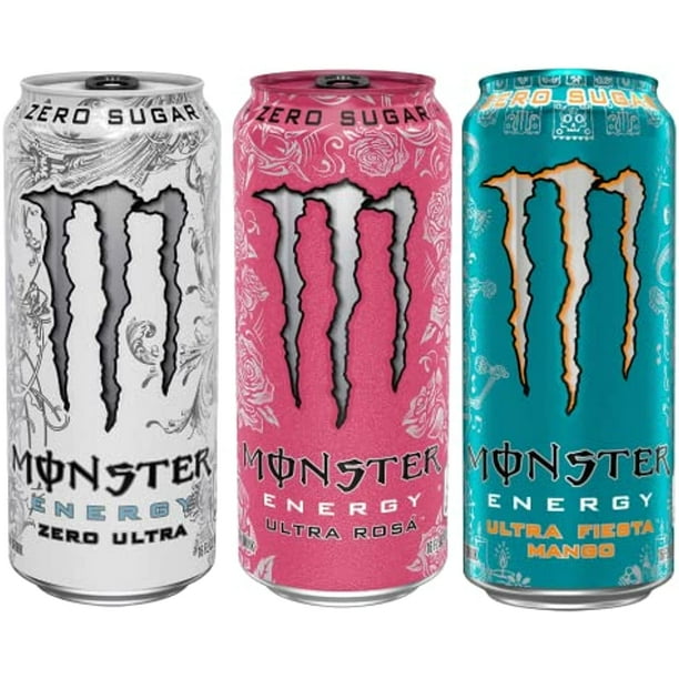 Monster Ultra Energy Drink Zero, Rose, Fiesta 16Oz Variety Pack, 9 Can ...