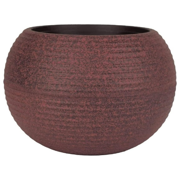 The HC Companies 8 Inch Atlas Sphere Planter, Round Plastic Planter Pot, Red