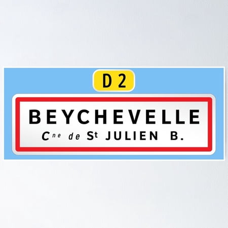 Poster Beychevelle, France Village Road Sign - No Framed, Vintage Wall Art, Trendy Retro Print, Positive Quote Poster, Room Decor, Wall Art, Poster Only