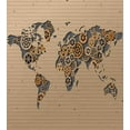 thumbnail image 3 of Ambesonne Modern Duvet Cover Sets, Old Hipster World Map, 2-King, Grey and Brown, 3 of 3