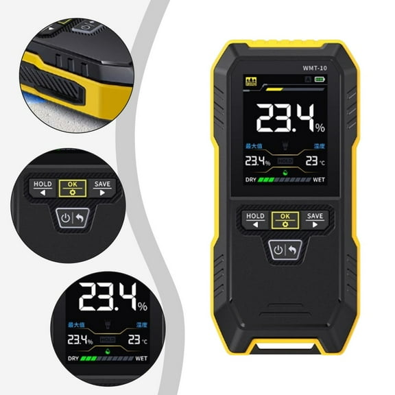 GLFS WMT-10 Wood Moisture Meter Inductive 4in1 Wood And Wall Humidity Tester