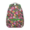 thumbnail image 1 of Small Floral Print Students Backpack Lightweight and Multifunctional School Bag with Romantic Rose and Peony Pattern, Ideal for Gym, Camping, and Daily Use, 1 of 5