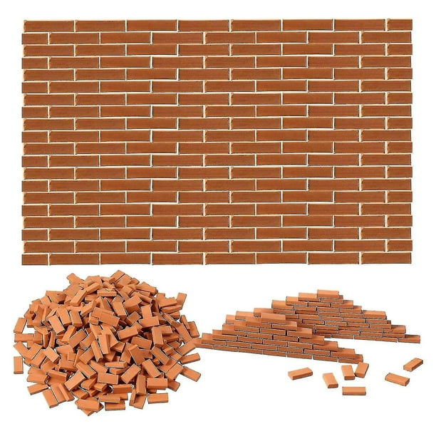 350 Piezas Mini Ladrillos Para Paisajismo Ladrillos En Miniatura Pared De Ladrillos Pequeños Ladrillos Para Piezas De Jardín,1/