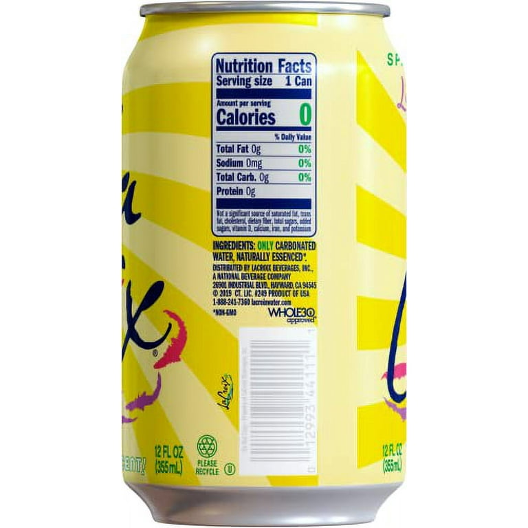 LaCroix Sparkling Water, LimonCello Flavor, 12 Fl Oz Cans, Pack of