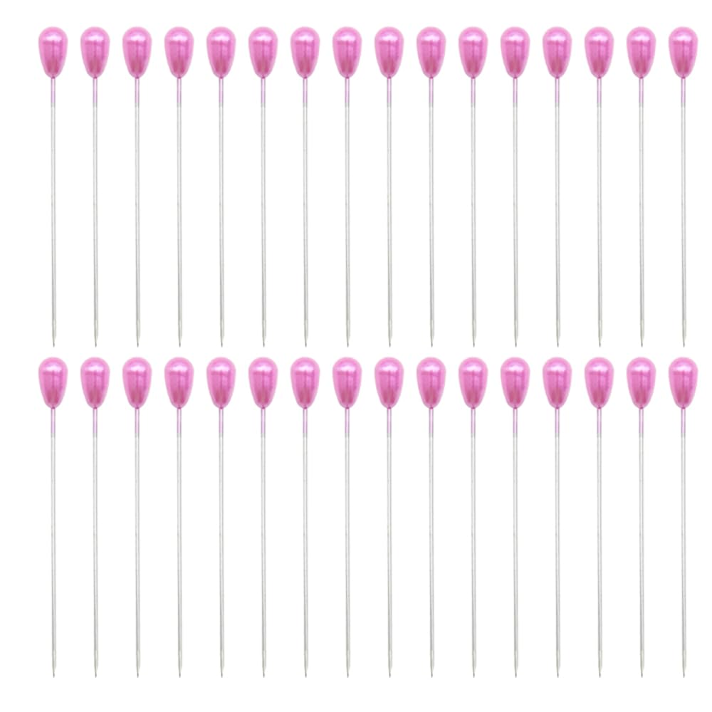 Ruidee 200Pieces Colorful Pearl Head Pins Corsage Pins Sewing Pins Straight Pins Wedding Bouquet Pins for DIY Decoration, Craft and Sewing Project 55mm/2.17inPink/SD C64