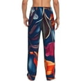 thumbnail image 3 of Sigee Tropical Flower Print Men's Pajama Pants - Soft Lounge Sleep Bottoms with Elastic Waistband and Pockets-, 3 of 9