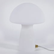 Urban Shop Novelty Glass Mushroom Lamp, Off-White Matte, 12 H, Plug-in
