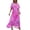 Hot Pink dresses, variant on Wycnly Dresses for Women 2025 Summer Beach Fashion High Waist Loose Swing A Line Long Sundress Tie-Dye Print Short Sleeve V-Neck Maxi Formal Dresses for Women Hot Pink s