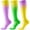 Green+Yellow+Purple, variant on CAMBIVO Compression Socks for Women & Men, Colorful Knee High Socks, Graduated Diabetic Support Stockings for Running, L-XL