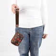 thumbnail image 4 of HUISZJ Wristlet Wallet, Brown Cherry Wallet with Coin Zipper, Pocket Keychain Wristlet Wallet for Work Travel Outdoor, 4 of 5