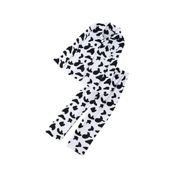 LOLIPPYY Women Loungewear Pajamas Cow Sleepwear Polyester Comfortable Wearing Home Use White