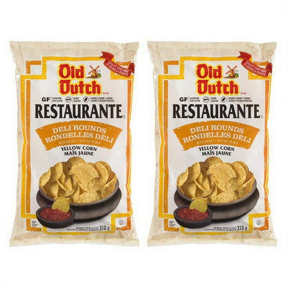 Old Dutch Restaurante Deli Rounds Tortilla Chips, 310g/11oz, 2-Pack {Imported from Canada}