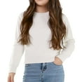 thumbnail image 4 of LYHaoo Girls Sweater Crewneck Pullover Long Sleeve Knit Sweater Kids Knitted Pullover Fall Winter Sweaters 6-7 Years(White), 4 of 4