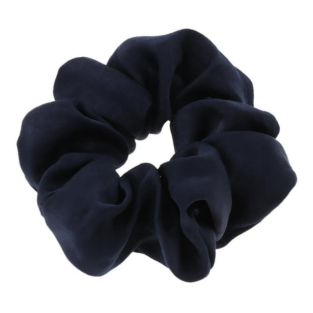 Gomas para el pelo jinwen Scrunchies de seda Azul Oscuro