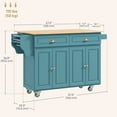 thumbnail image 3 of HOMCOM Kitchen Island with Storage, Kitchen Cart with Drop Leaf, Light Blue, 3 of 10