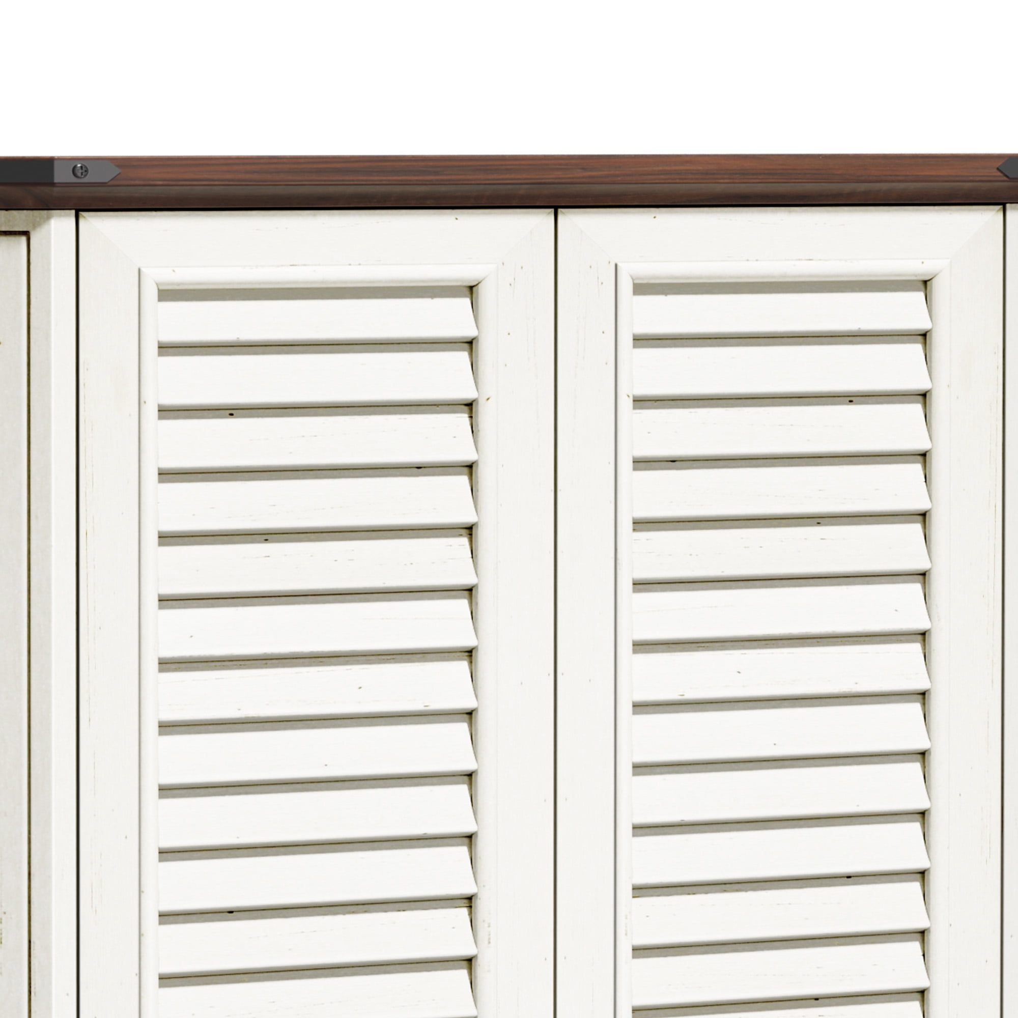 Uforic 67.1"H Wood Garage Storage Cabinet with Hooks & Adjustable Shelves, White