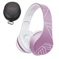 thumbnail image 1 of Auriculares Bluetooth PowerLocus Over Ear, inalámbricos con Micrófono, Plegables, Almohadillas de Espuma, Ligeros, tarjeta Micro SD/TF, FM para iPhone/Android/Tablet/PC/TV (Morados), 1 of 3