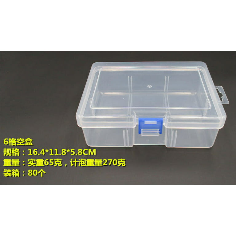 7 pcs Small Clear Storage Case Plastic Storage Container Tool Storage Box  with Lids