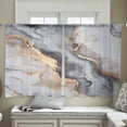 thumbnail image 4 of Gray Ombre Marble Semi Sheer Curtains 54 Inch Length 2 Panels Set, Abstract Art Contemporary Sheer Kitchen Curtain Privacy Voile Window Curtain for Living Room Bedroom Rod Pocket Drapes, 4 of 7