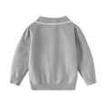 thumbnail image 2 of Jalioing Sweaters for Kids Casual Dressy Long Sleeve Quarter Zip Collared Sweater Tops Solid Ribbed Knitted Shirts, 2 of 7