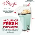 thumbnail image 4 of Hot Air Popcorn Popper Maker with Measuring Cup to Portion Popping Corn Kernels + Melt Butter, 16 Cups - Aqua, 4 of 6