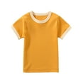 thumbnail image 2 of WOLLED Baby Summer Crew Neck T-Shirt Toddler Short Sleeve Solid Color Tees Shirts Basic Pure Cotton Shirts Tops for Boys Girls 2-6 Years Old, 2 of 11