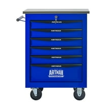 Witaxima 6-Drawer Rolling Tool Cart with Wheels, 22.28x13.58x30.71 Inch Multifunctional Steel Tool Storage for Garage Workshop, Black & Blue
