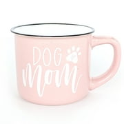 Ceramic Camping Coffee Mug for Dog Lovers – Dog Mom (Pink)