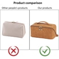 thumbnail image 4 of YAOMOBB Makeup Storage Pouch Great Capacity Travel Toiletry Storage Tool Faux Leather Makeup Brush Holder with Handle, 4 of 6
