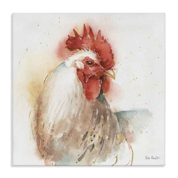 Stupell Industries French Country Hen with Watercolor Splash Canvas Art, 17 x 17, by Lisa Audit