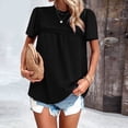 thumbnail image 4 of Pretty Comy Women's Temperament Solid Color Short-sleeved Parquet Top, 4 of 9