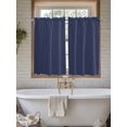 thumbnail image 7 of Tier Curtains 45 Inches Long, Pure Dark Blue Window Treatment Curtain Drapes, Simple Solid Color Window Half Privacy Curtains for Bedroom Bathroom, 42"x45", 2 Panels, 7 of 7