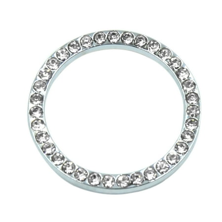 - Silver Tone Faux Diamond Start Engine Ignition Button Knob Sticker for Auto Car