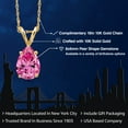 thumbnail image 2 of Gem Stone King 10K Yellow Gold Pink Moissanite Pendant Necklace for Women | 1.12 Cttw | Gemstone Birthstone | Pear Shape 8X6MM | With 18 inch Chain, 2 of 6