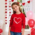 thumbnail image 5 of Girls' Cute Red Long Sleeve Top with Heart & Paw Print, Soft Stretchy Casual Shirt for Kids Kids to Teens,Size 4-5 T, 5 of 5